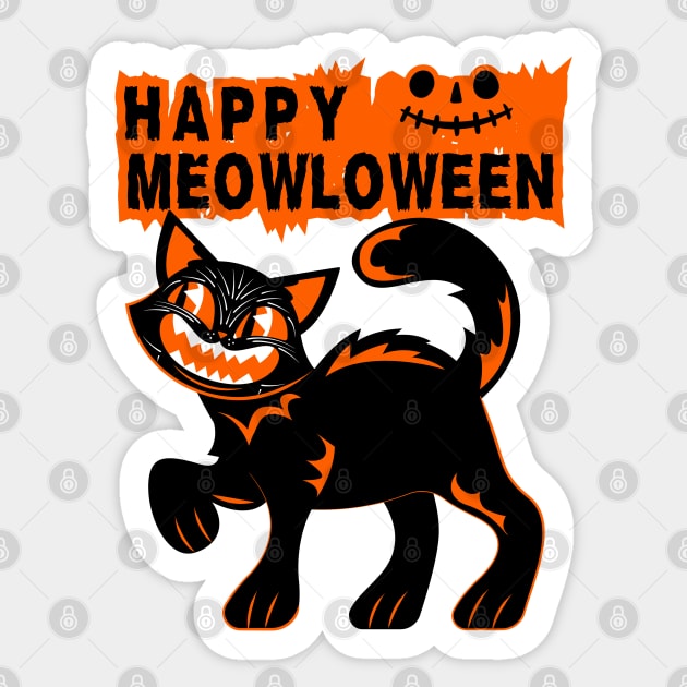 Happy Meowloween Halloween Sticker by The WYLD Tribe